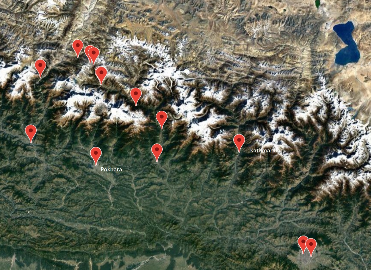 Reiseverlaufskarte zu Nepal by Bike: Um den Annapurna mit dem Mountainbike